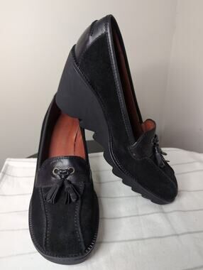 Donald J Pliner Il Baco Loafers 7 Black Suede Tassel Driving Shoes Italy